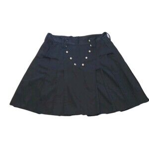 UTILIKILT Mens Size 37 (34") Large Black Utility Kilt Cotton Canvas USA Made